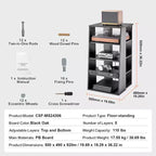 Meuble TV 5 niveaux VEVOR, meuble audio-vidéo en bois pour lecteurs DVD/décodeurs/consoles de jeux, meuble de rangement multimédia réglable en hauteur, noir