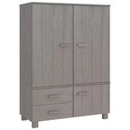 vidaXL SENJA Wardrobe Storage Cabinet Cupboard Rattan Look Solid Wood Pine