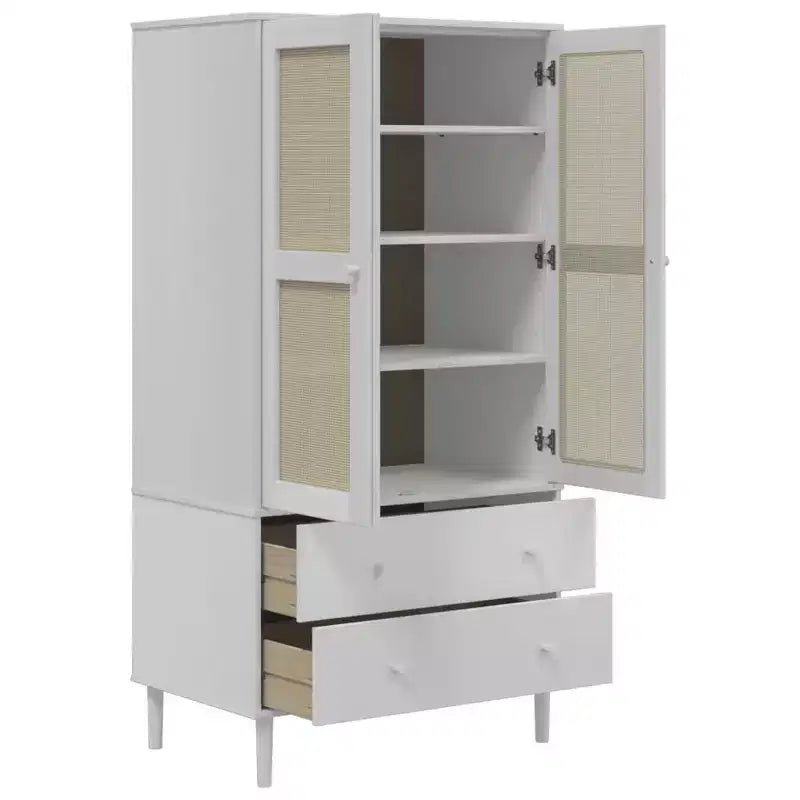 vidaXL SENJA Armoire de rangement Placard aspect rotin Bois de pin massif