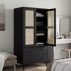 vidaXL SENJA Armoire de rangement Placard aspect rotin Bois de pin massif