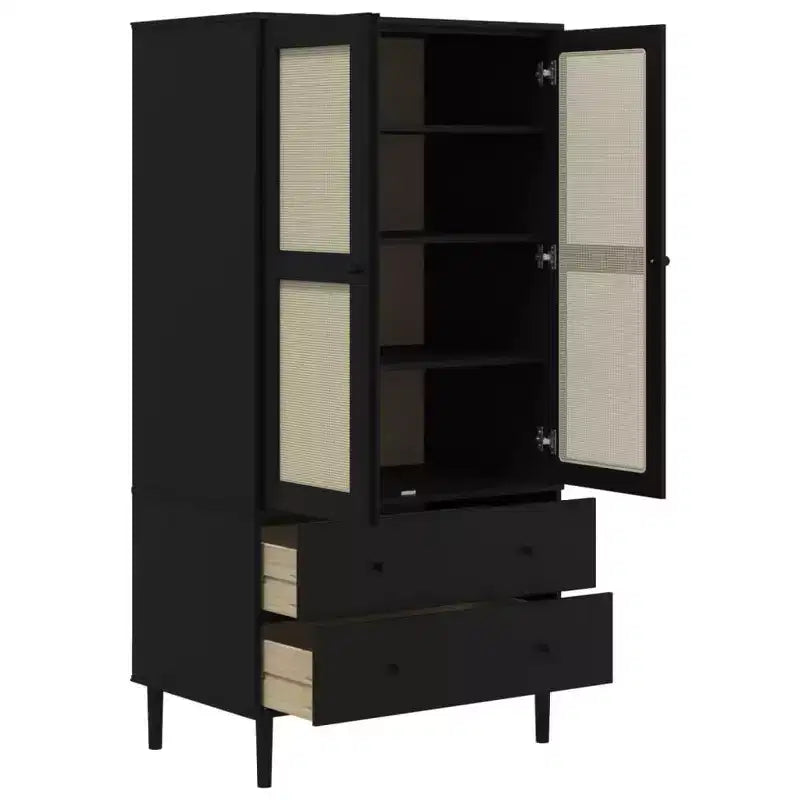 vidaXL SENJA Armoire de rangement Placard aspect rotin Bois de pin massif
