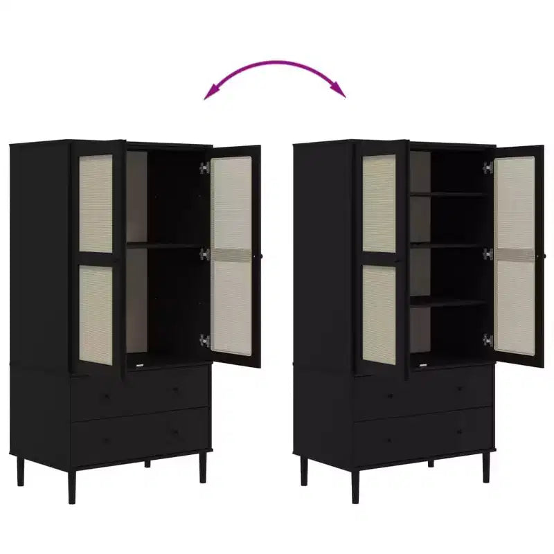 vidaXL SENJA Armoire de rangement Placard aspect rotin Bois de pin massif