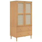 vidaXL SENJA Armoire de rangement Placard aspect rotin Bois de pin massif