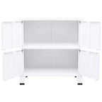 vidaXL Coffre de rangement Blanc Acier, plastique 75x40x80 cm - Blanc 80