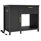Meuble d'aquarium en bois Bestier de 40 à 50 gallons avec meuble de rangement et prises de courant, lumière LED, capacité de 300 kg, noir