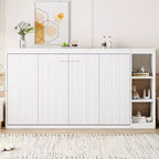 Lit escamotable simple Whisen avec étagère et rangement intégrés – Design LVL/MDF robuste et peu encombrant, pas besoin de sommier tapissier
