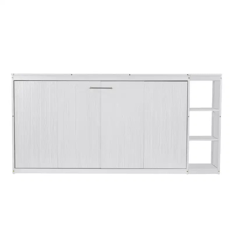 Lit escamotable simple Whisen avec étagère et rangement intégrés – Design LVL/MDF robuste et peu encombrant, pas besoin de sommier tapissier