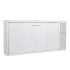 Lit escamotable simple Whisen avec étagère et rangement intégrés – Design LVL/MDF robuste et peu encombrant, pas besoin de sommier tapissier