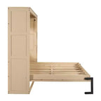 Lit escamotable simple Whisen avec étagère et rangement intégrés – Design LVL/MDF robuste et peu encombrant, pas besoin de sommier tapissier