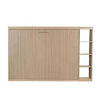 Lit escamotable simple Whisen avec étagère et rangement intégrés – Design LVL/MDF robuste et peu encombrant, pas besoin de sommier tapissier