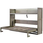 Lit escamotable simple Whisen avec étagère et rangement intégrés – Design LVL/MDF robuste et peu encombrant, pas besoin de sommier tapissier