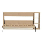 Lit escamotable simple Whisen avec étagère et rangement intégrés – Design LVL/MDF robuste et peu encombrant, pas besoin de sommier tapissier