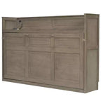 Lit escamotable simple Whisen avec étagère et rangement intégrés – Design LVL/MDF robuste et peu encombrant, pas besoin de sommier tapissier