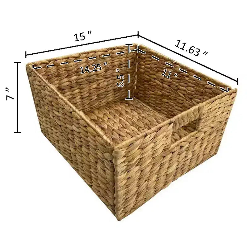 eHemco Hampton Meadows Meuble de rangement d'appoint à 5 niveaux en X avec 5 paniers en jacinthe d'eau naturelle