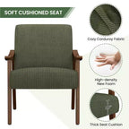Yaheetech Lot de 2 Fauteuils Modernes du Milieu du Siècle avec Pieds en Bois Massif pour Salon, Chambre à Coucher, Chambre d'amis