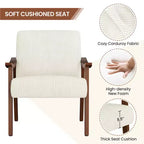 Yaheetech Lot de 2 Fauteuils Modernes du Milieu du Siècle avec Pieds en Bois Massif pour Salon, Chambre à Coucher, Chambre d'amis