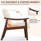 Yaheetech Lot de 2 Fauteuils Modernes du Milieu du Siècle avec Pieds en Bois Massif pour Salon, Chambre à Coucher, Chambre d'amis