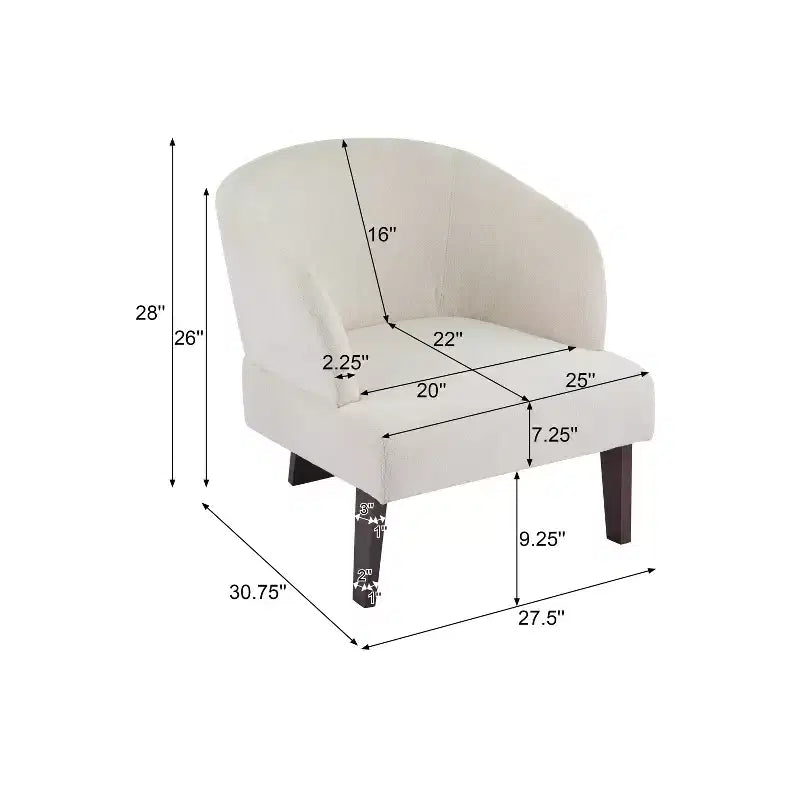 Christopher Knight Home Carla Chaise d'appoint rembourrée moderne du milieu du siècle avec dossier incurvé