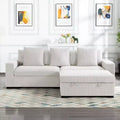 103.5 Modular Sectional Sofa With Ottoman, Corduroy Material Indoor Sofa