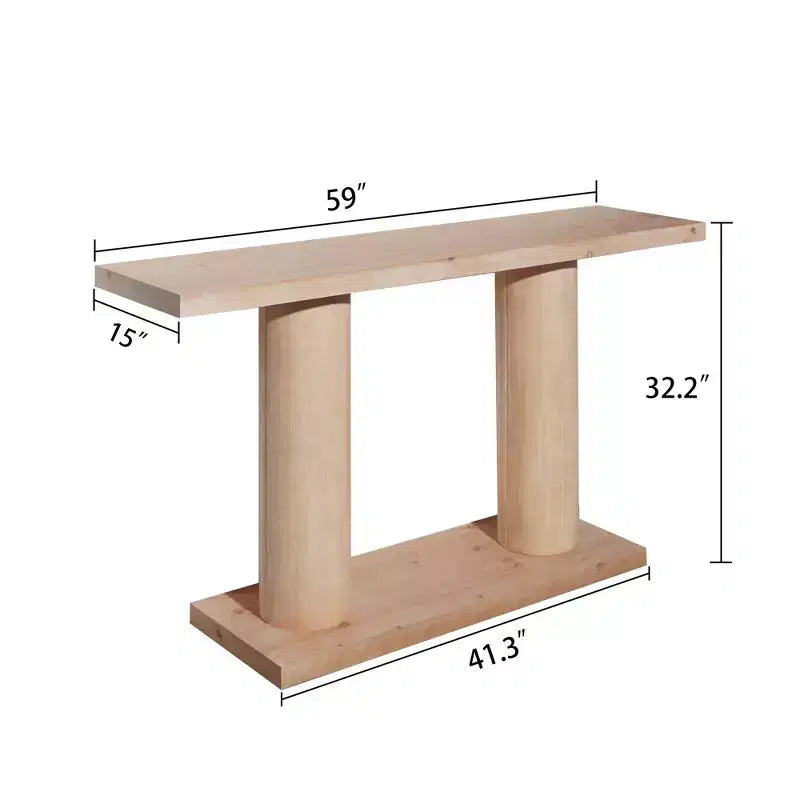 Console rectangulaire moderne GDFStudio Valentina de 150 cm en bois avec pieds colonnes