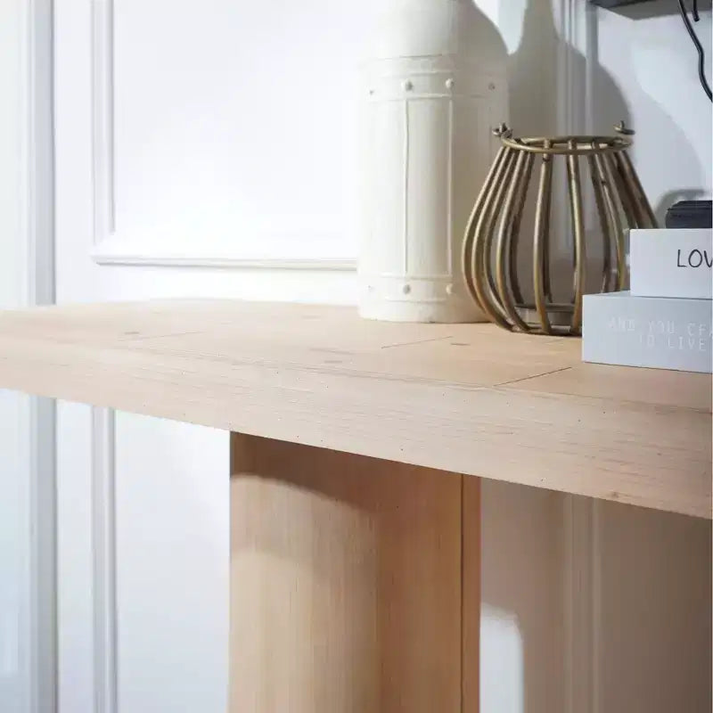 Console rectangulaire moderne GDFStudio Valentina de 150 cm en bois avec pieds colonnes