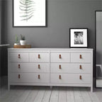 HomeStock Madrid Commode double à 8 tiroirs, style moderne traditionnel 12345