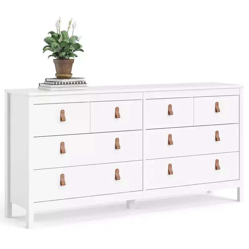 HomeStock Madrid Commode double à 8 tiroirs, style moderne traditionnel 12345
