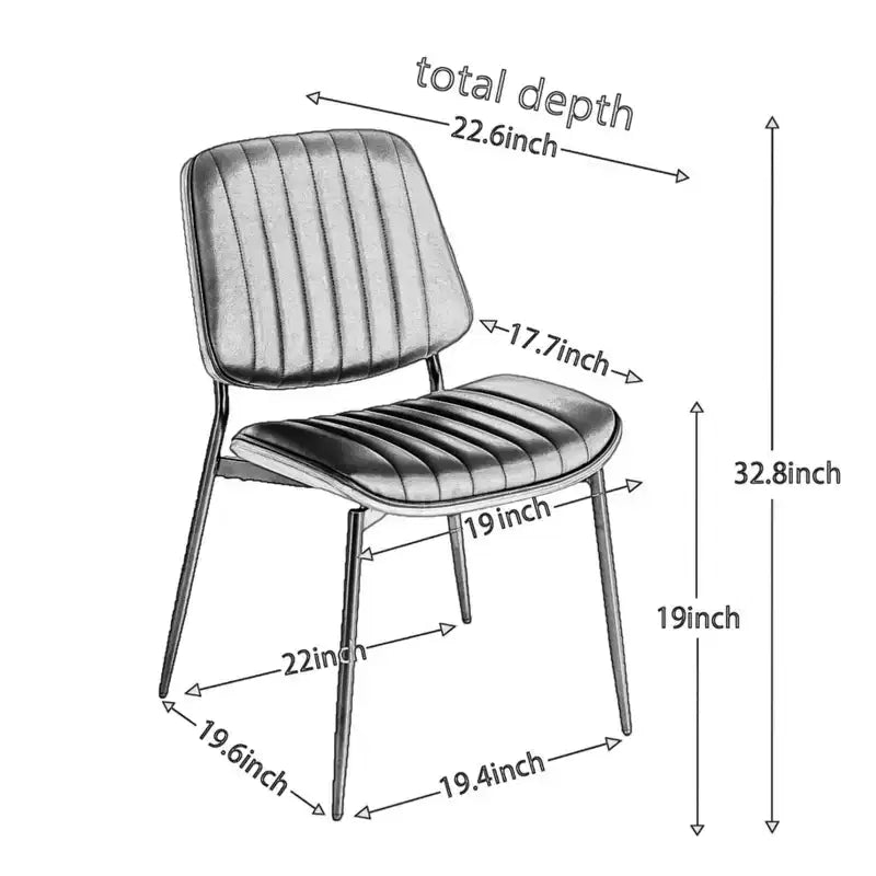 Chaises de salle à manger Vatros, lot de 2, style rétro moderne du milieu du siècle, en similicuir