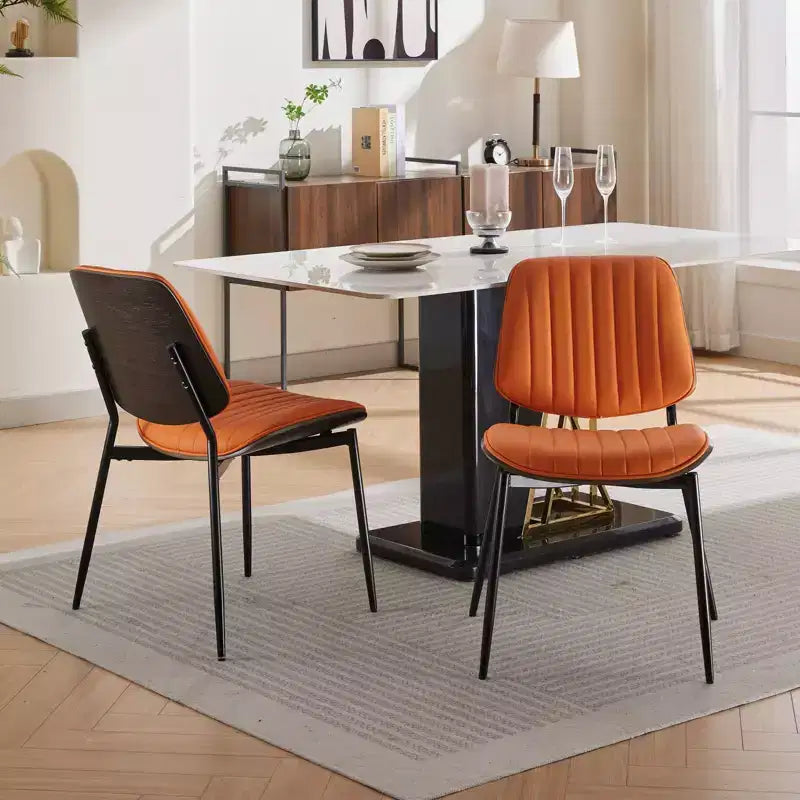 Chaises de salle à manger Vatros, lot de 2, style rétro moderne du milieu du siècle, en similicuir