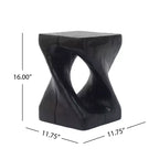 Table d'appoint à torsion abstraite moderne avec texture aspect bois