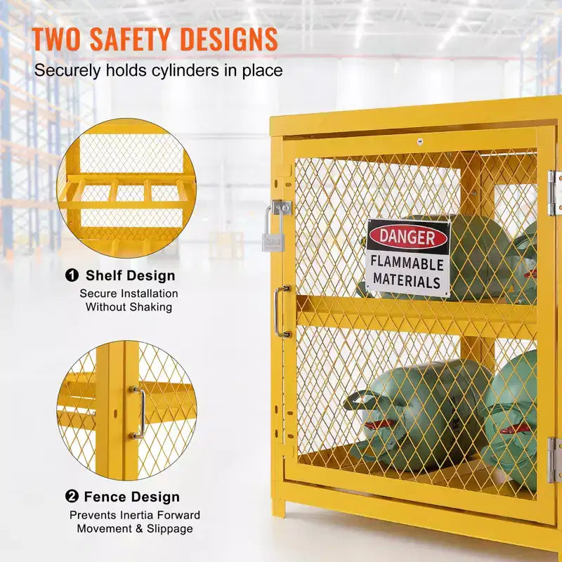 Armoire de rangement horizontale pour cylindres VEVOR, capacité de 4 cylindres de 15 kg, cage de rangement pour propane de 78,8 x 76,3 x 89 cm, armoire pour bouteilles de gaz
