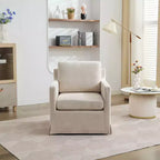 Fauteuil pivotant Okak 360° avec coussin de dossier amovible 29,92, fauteuil rembourré confortable pour salon, bureau, salle de repos