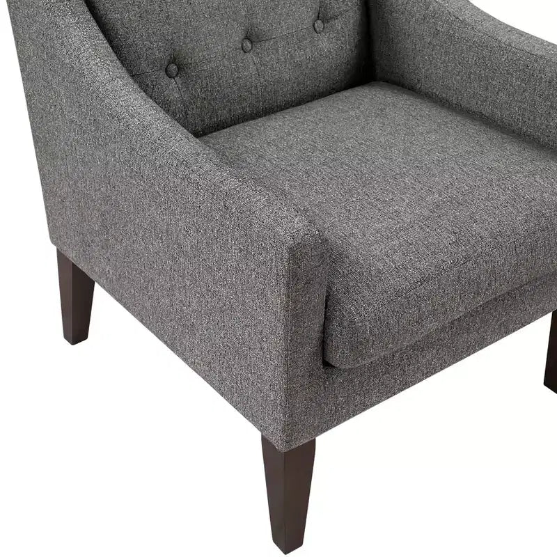 Fauteuil Okak - Chaise de salon contemporaine avec coussin en tissu capitonné - Fauteuil confortable pour salon de lecture et chambre à coucher