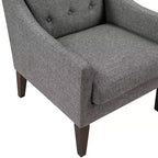 Fauteuil Okak - Chaise de salon contemporaine avec coussin en tissu capitonné - Fauteuil confortable pour salon de lecture et chambre à coucher