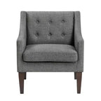 Fauteuil Okak - Chaise de salon contemporaine avec coussin en tissu capitonné - Fauteuil confortable pour salon de lecture et chambre à coucher