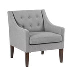 Fauteuil Okak - Chaise de salon contemporaine avec coussin en tissu capitonné - Fauteuil confortable pour salon de lecture et chambre à coucher