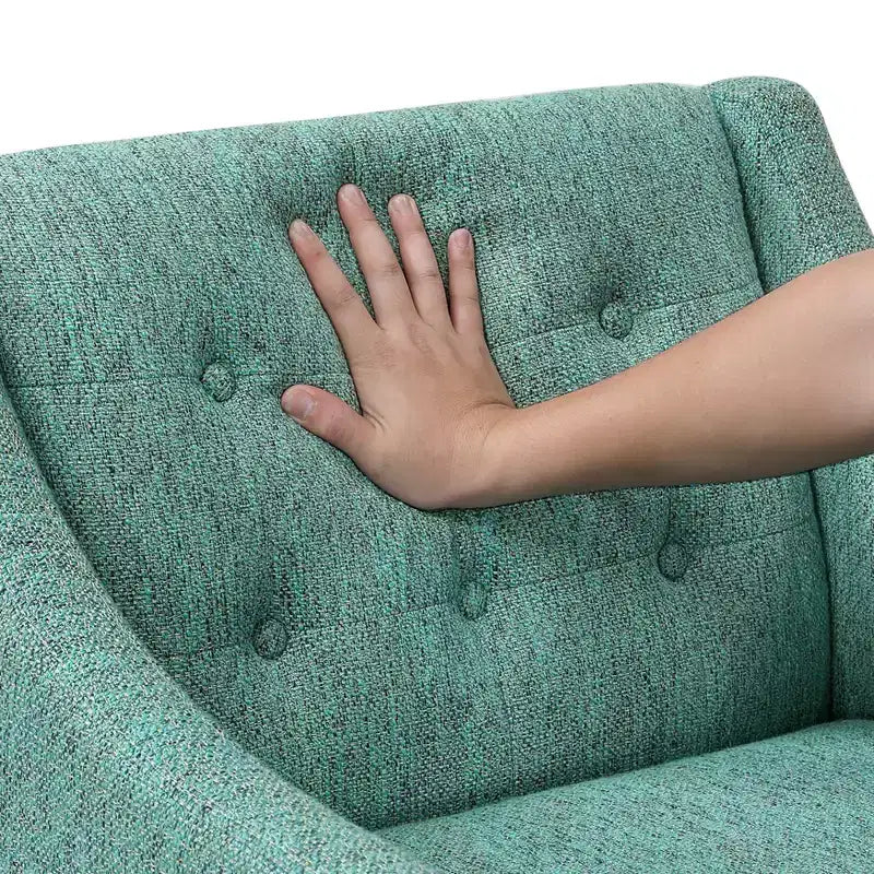 Fauteuil Okak - Chaise de salon contemporaine avec coussin en tissu capitonné - Fauteuil confortable pour salon de lecture et chambre à coucher