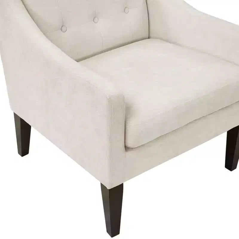 Fauteuil Okak - Chaise de salon contemporaine avec coussin en tissu capitonné - Fauteuil confortable pour salon de lecture et chambre à coucher