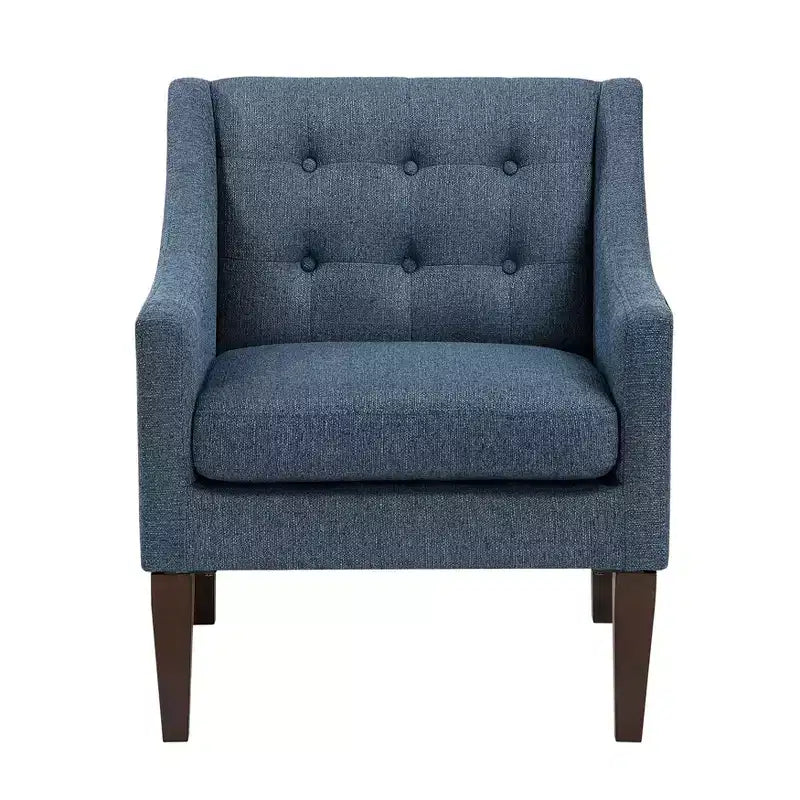 Fauteuil Okak - Chaise de salon contemporaine avec coussin en tissu capitonné - Fauteuil confortable pour salon de lecture et chambre à coucher