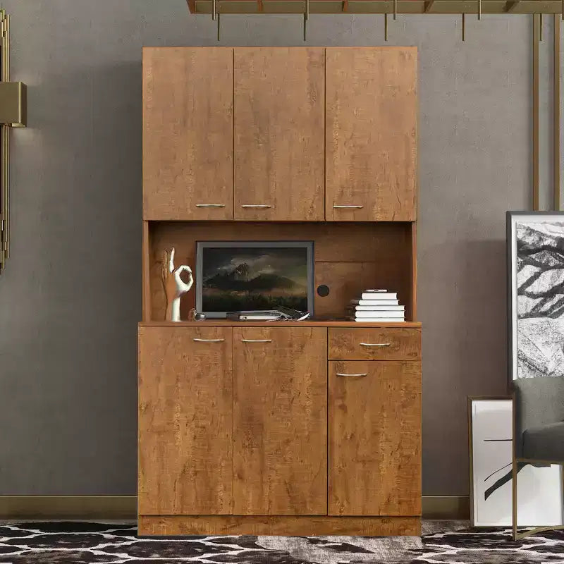 CLIHOME Armoire haute 6 portes 180 cm, buffet de cuisine