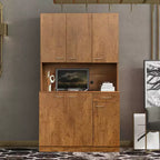 CLIHOME Armoire haute 6 portes 180 cm, buffet de cuisine