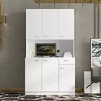 CLIHOME Armoire haute 6 portes 180 cm, buffet de cuisine