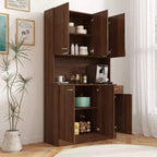 CLIHOME Armoire haute 6 portes 180 cm, buffet de cuisine
