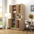 CLIHOME Armoire haute 6 portes 180 cm, buffet de cuisine