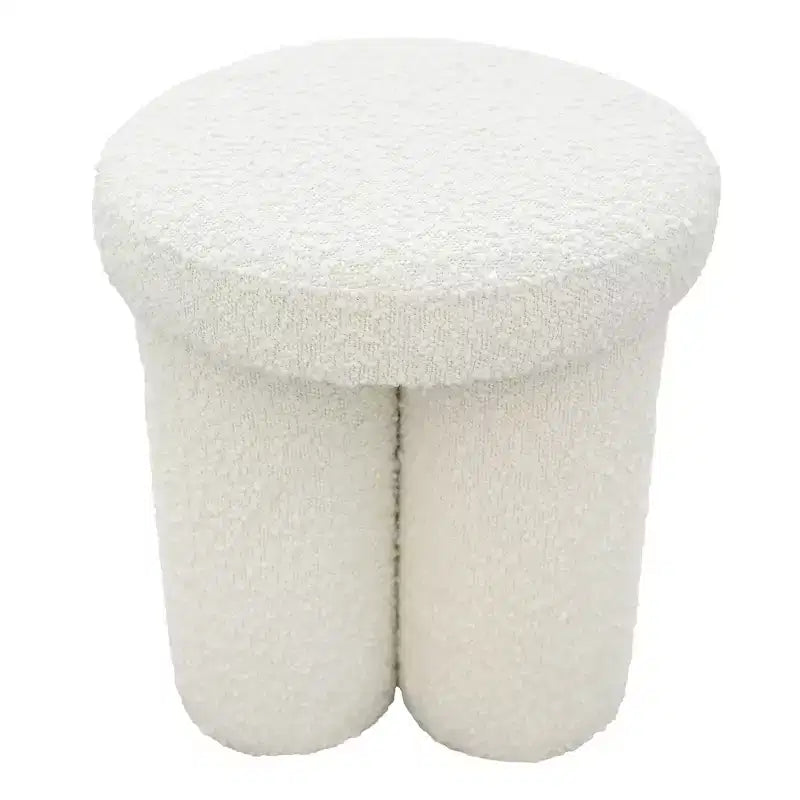 GDFStudio Myrna Ottoman rembourré en bouclette, 40,4 cm de hauteur, en forme de champignon