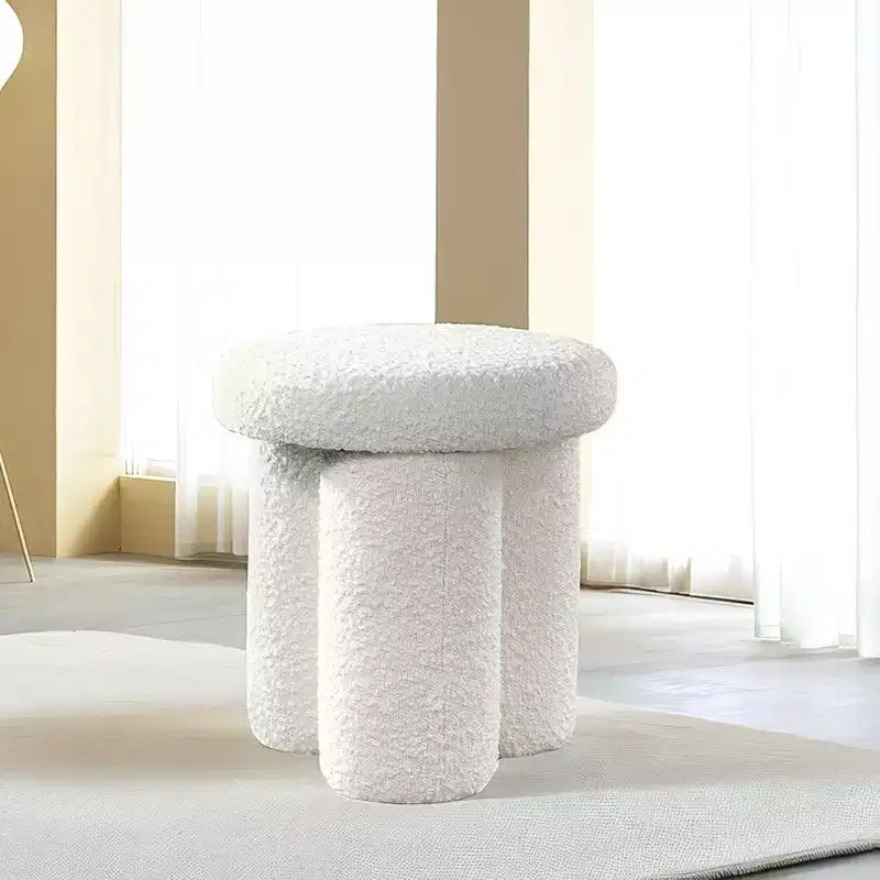 GDFStudio Myrna Ottoman rembourré en bouclette, 40,4 cm de hauteur, en forme de champignon