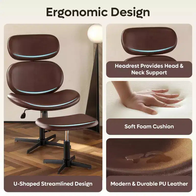 Chaise de bureau pivotante Bestier avec pouf, chaise de bureau inclinable avec dossier haut et appui-tête réglables, chaise de jeu ergonomique en PU