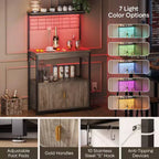 Étagère de cuisine Bestier Bakers avec prise de courant, meuble de cuisine micro-ondes réglable en hauteur de 45 à 55 pouces avec armoire de rangement, support de cuisine avec 10 crochets en S