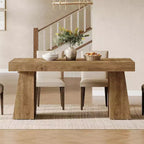 Table à manger en bois Lantine de 55 pouces pour 4 à 6 personnes, table de salle à manger rectangulaire avec pieds robustes