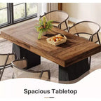 Table à manger en bois Lantine de 55 pouces pour 4 à 6 personnes, table de salle à manger rectangulaire avec pieds robustes